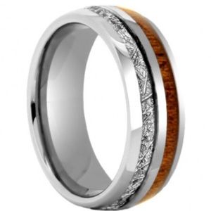 Meteorite Tungsten Band, Sizes 7-13 + Half Sizes